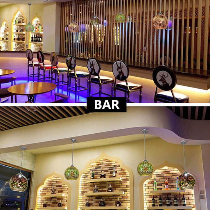 Modern Creative 3D Colorful Magical Glass 1-Light Dome Pendant Light lamp