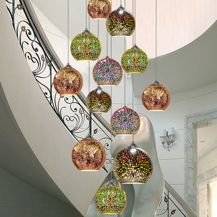 Modern Creative 3D Colorful Magical Glass 1-Light Dome Pendant Light lamp