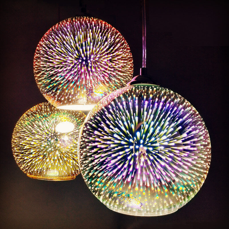 Modern Creative 3D Colorful Magical Glass 1-Light Dome Pendant Light lamp