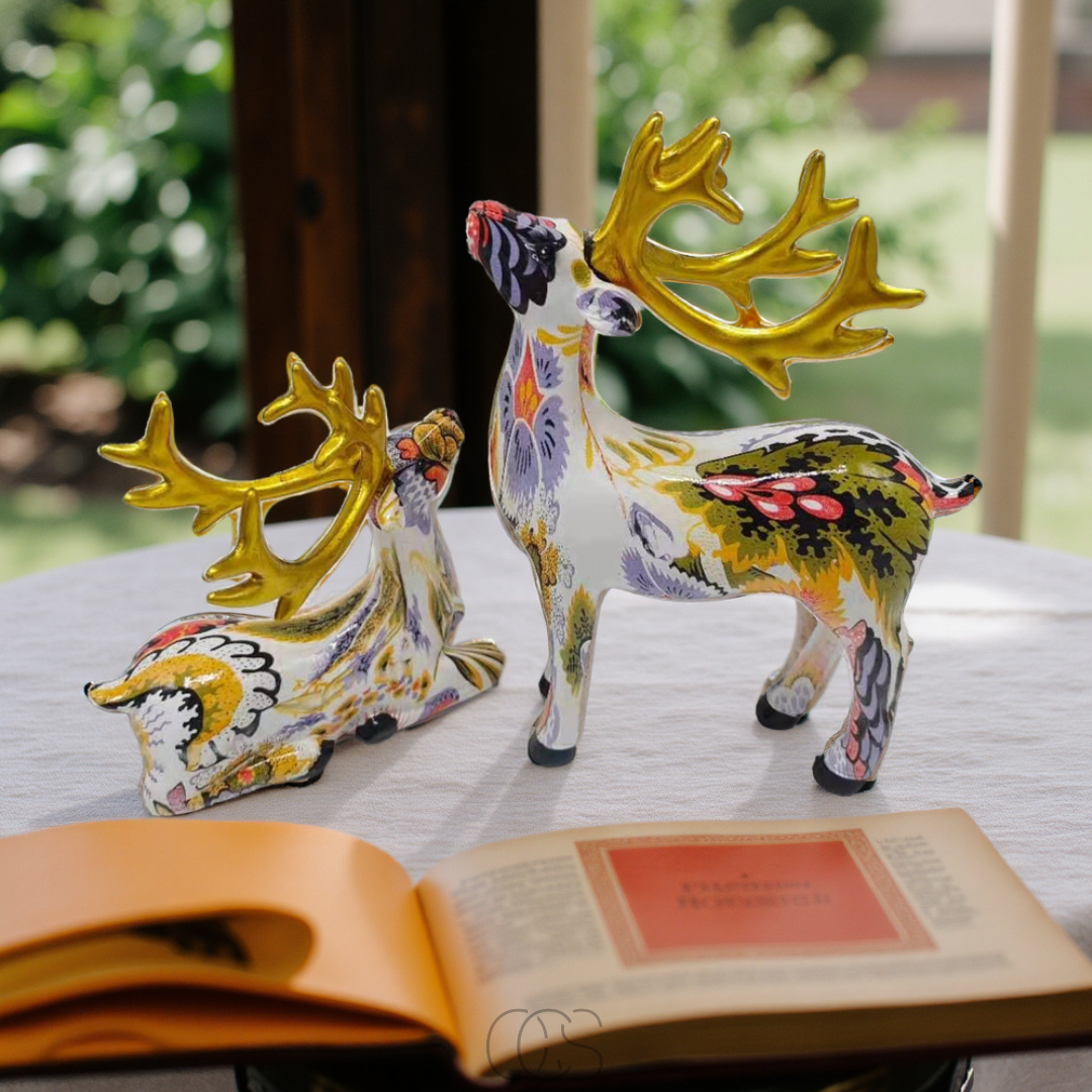 Opertsa - Abstract Deer Sculpture - Decorative Table Sculpture in Resin