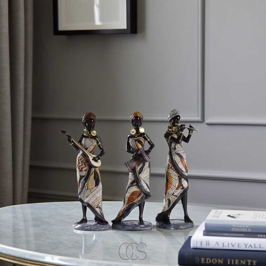 Opertsa - African Musicians Statue Set - Decorative Sculptures
