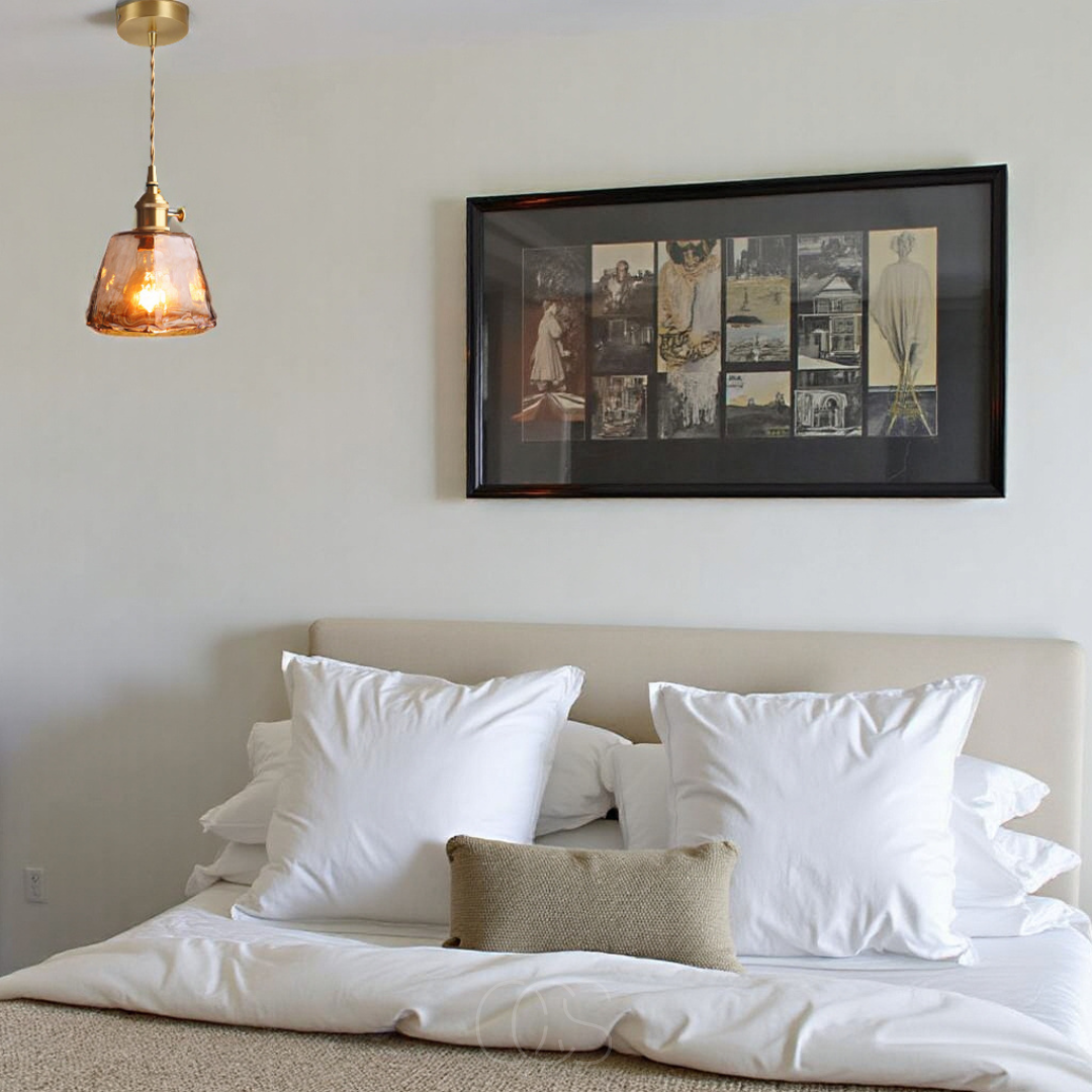 Opertsa - Amber Glass Pendant Lamp – Warm Light & Stylish Design