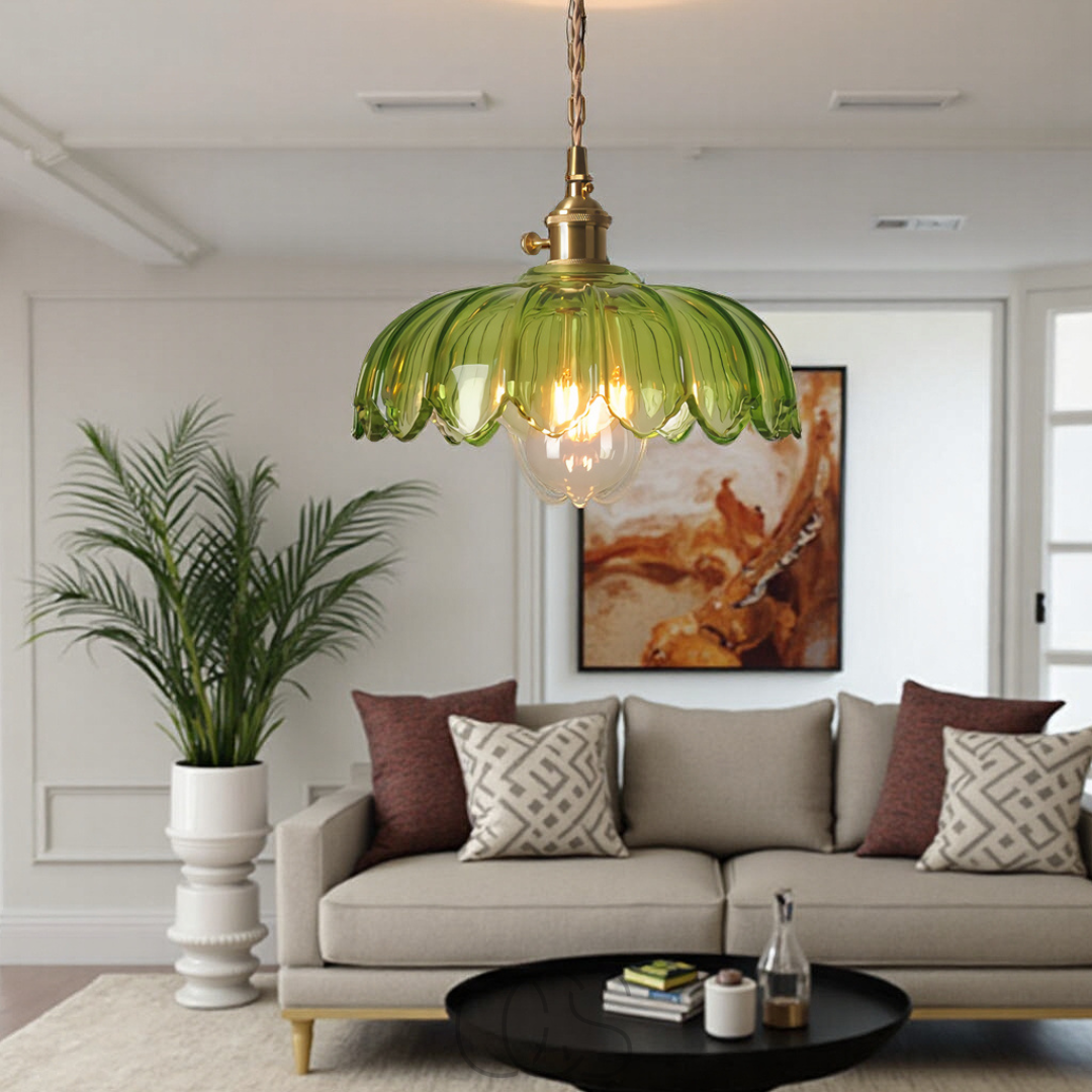 Opertsa - Glass Flower Pendant Lamp - Vintage Design