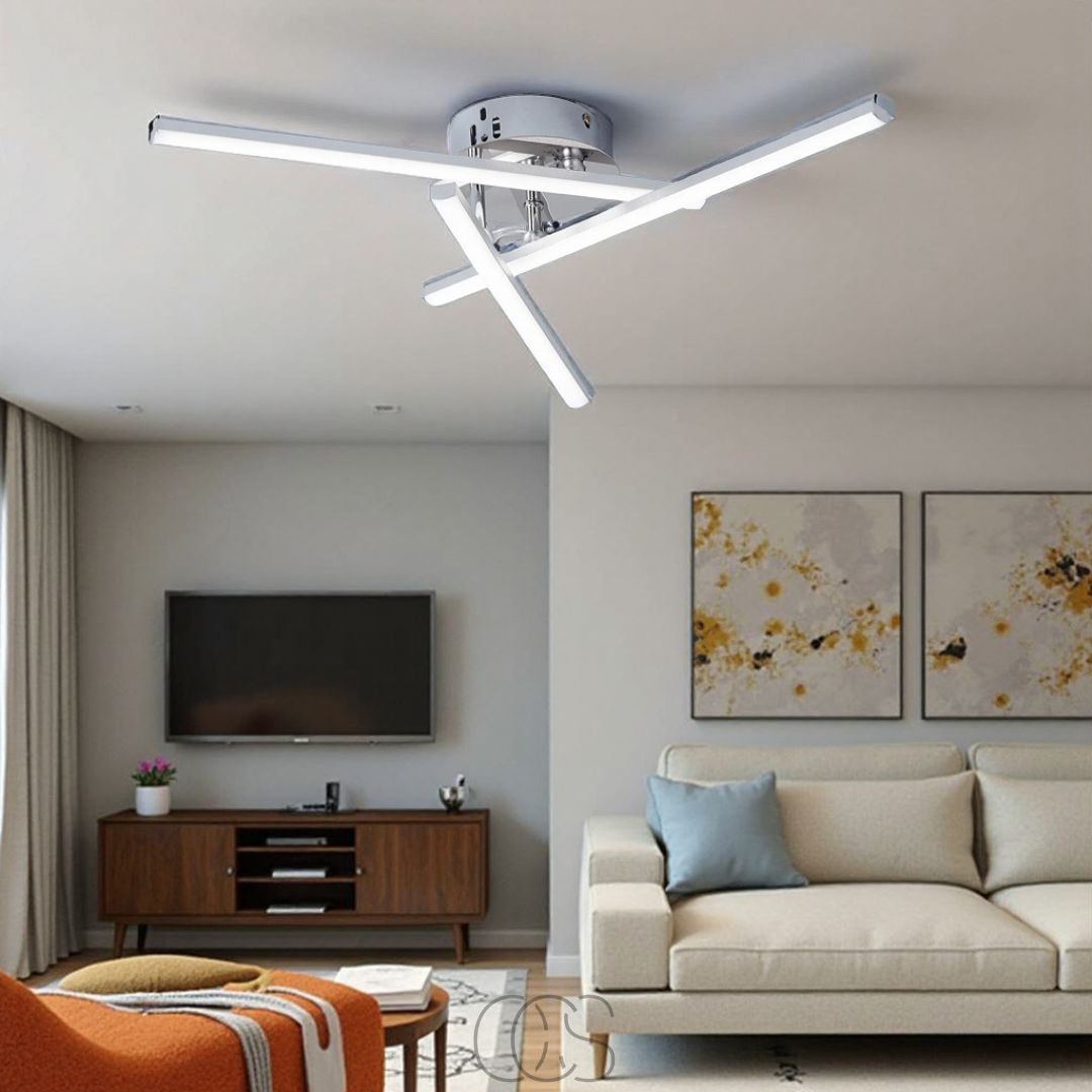 Opertsa - LED Ceiling Lamp Triangular - Satin Nickel Design Lamp