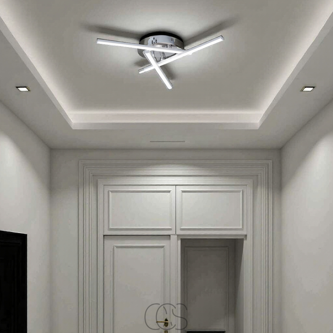 Opertsa - LED Ceiling Lamp Triangular - Satin Nickel Design Lamp