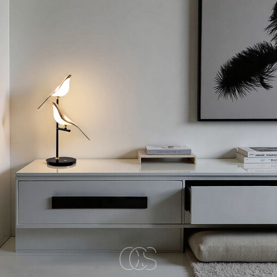 Opertsa - LED Table Lamp with Golden Bird – Warm Atmospheric Light