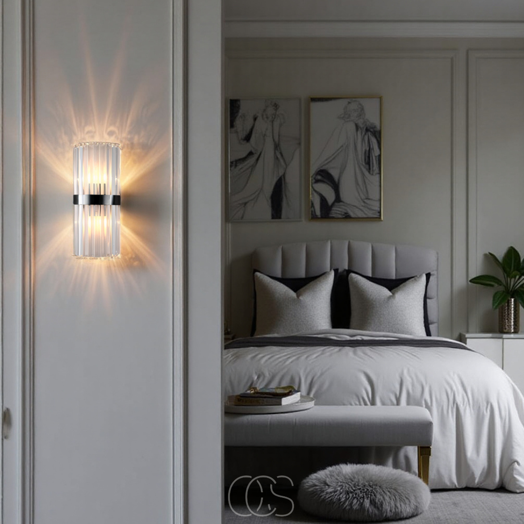 Opertsa - Luxury Crystal Wall Lamp - Stainless Steel & Crystal