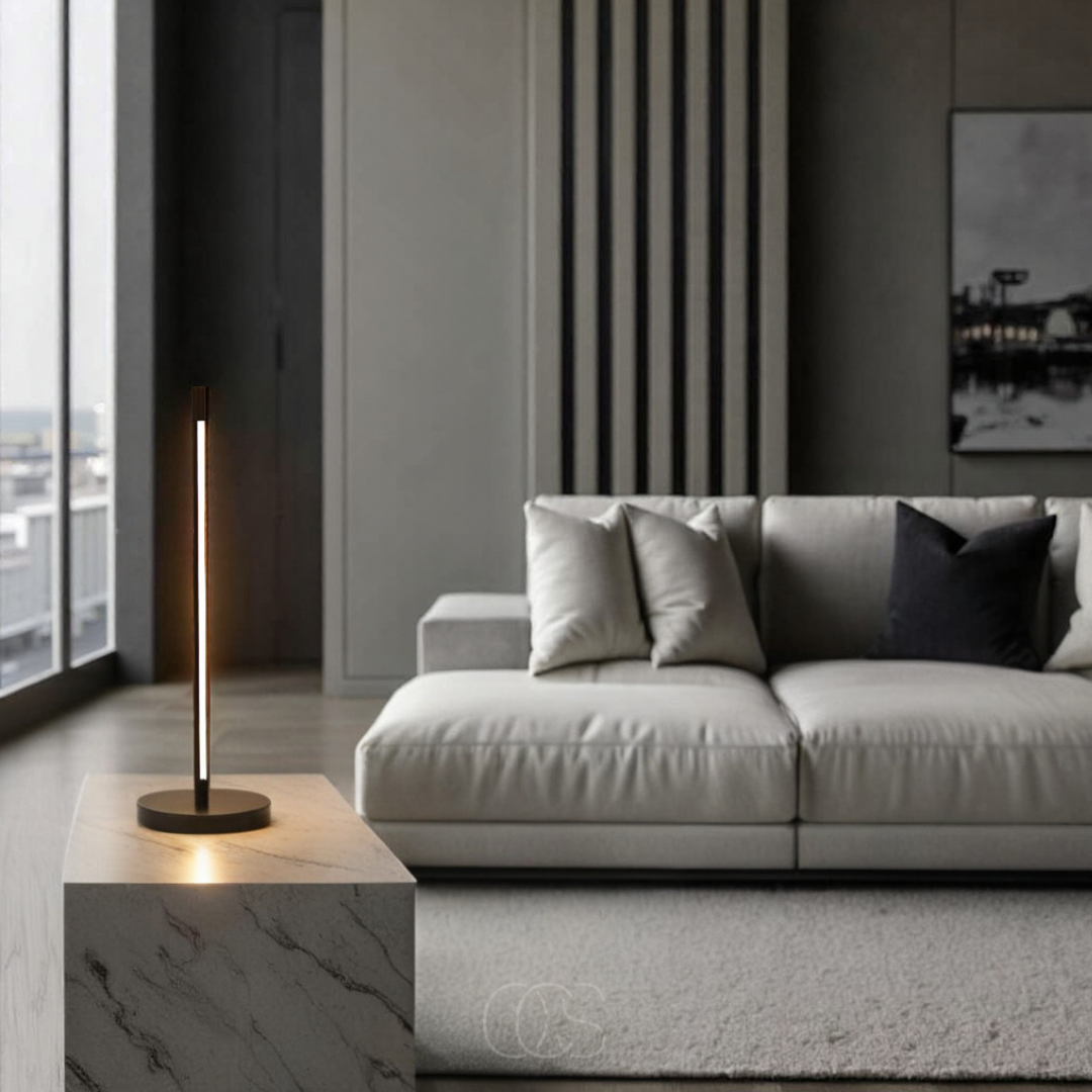 Opertsa - Minimalist LED Table Lamp - Modern Matte Black Aluminum