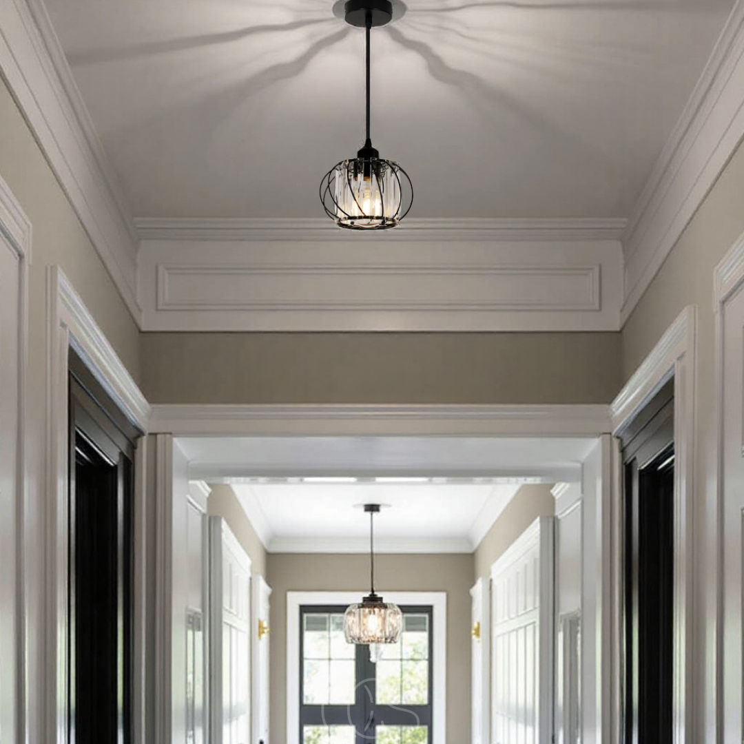 Opertsa - Nordic Pendant Lamp with Spherical Glass - Black Design