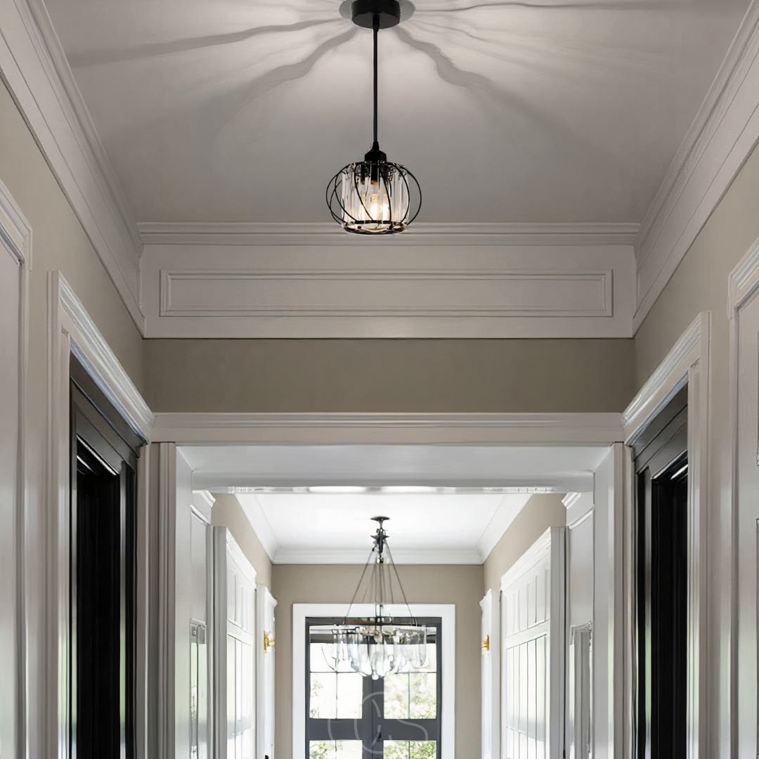 Opertsa - Nordic Pendant Lamp with Spherical Glass - Black Design