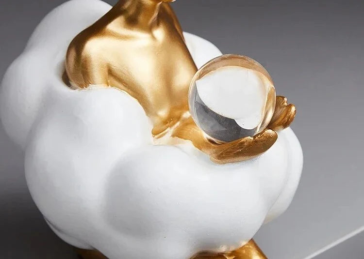 Opertsa - Reading Woman on Cloud Sculpture - Resin Art Object