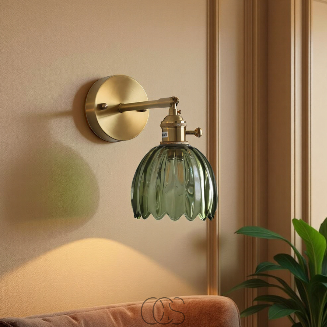 Opertsa - Retro Wall Lamp with Glass Tulip Shade