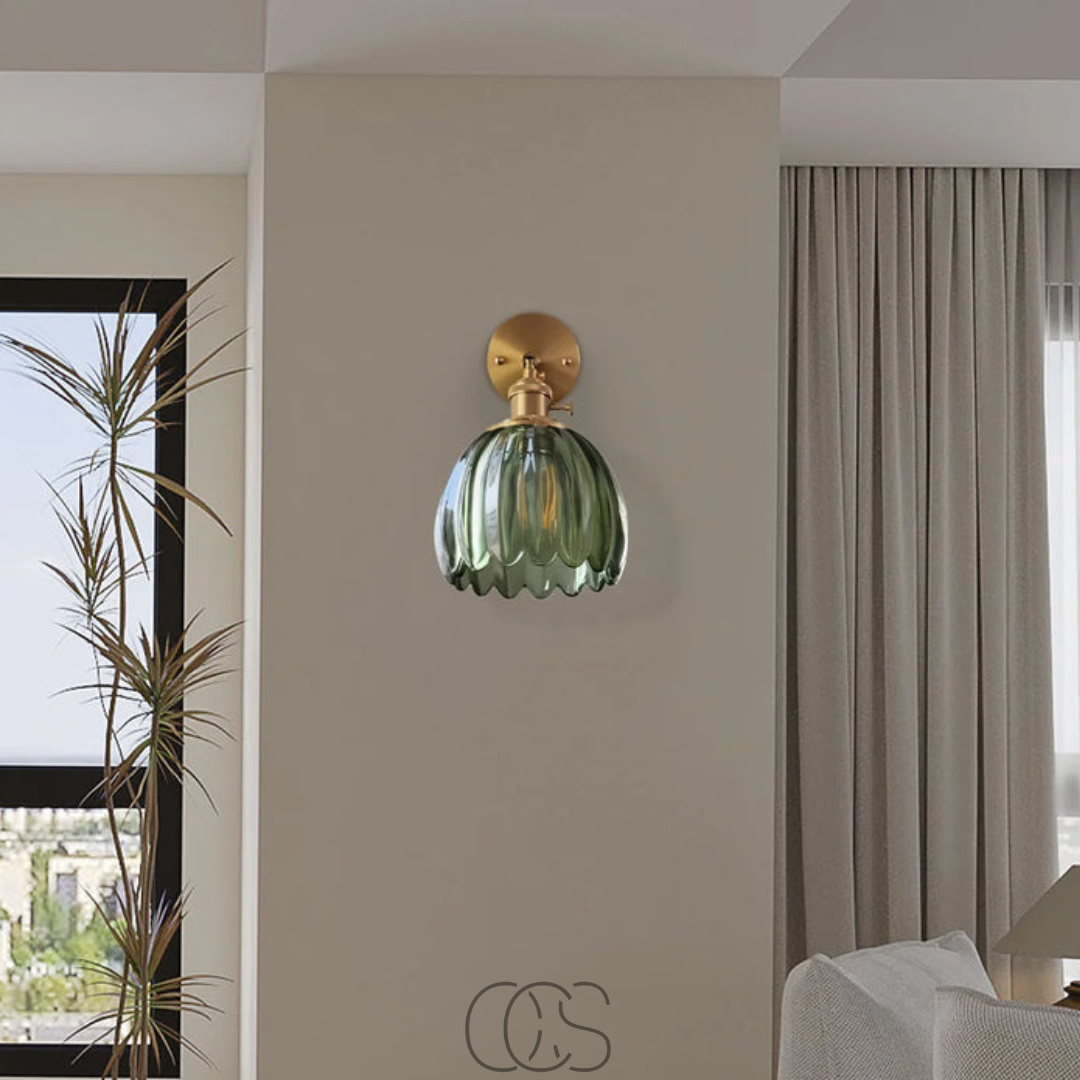 Opertsa - Retro Wall Lamp with Glass Tulip Shade
