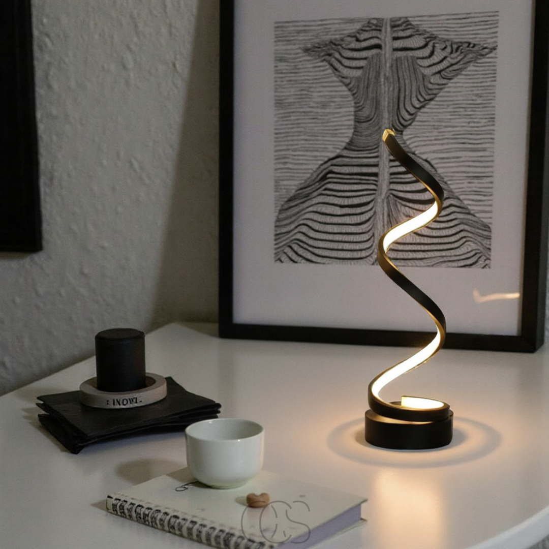 Opertsa - Spiral Lamp – modern design with 3 light colors & energy-efficient LED