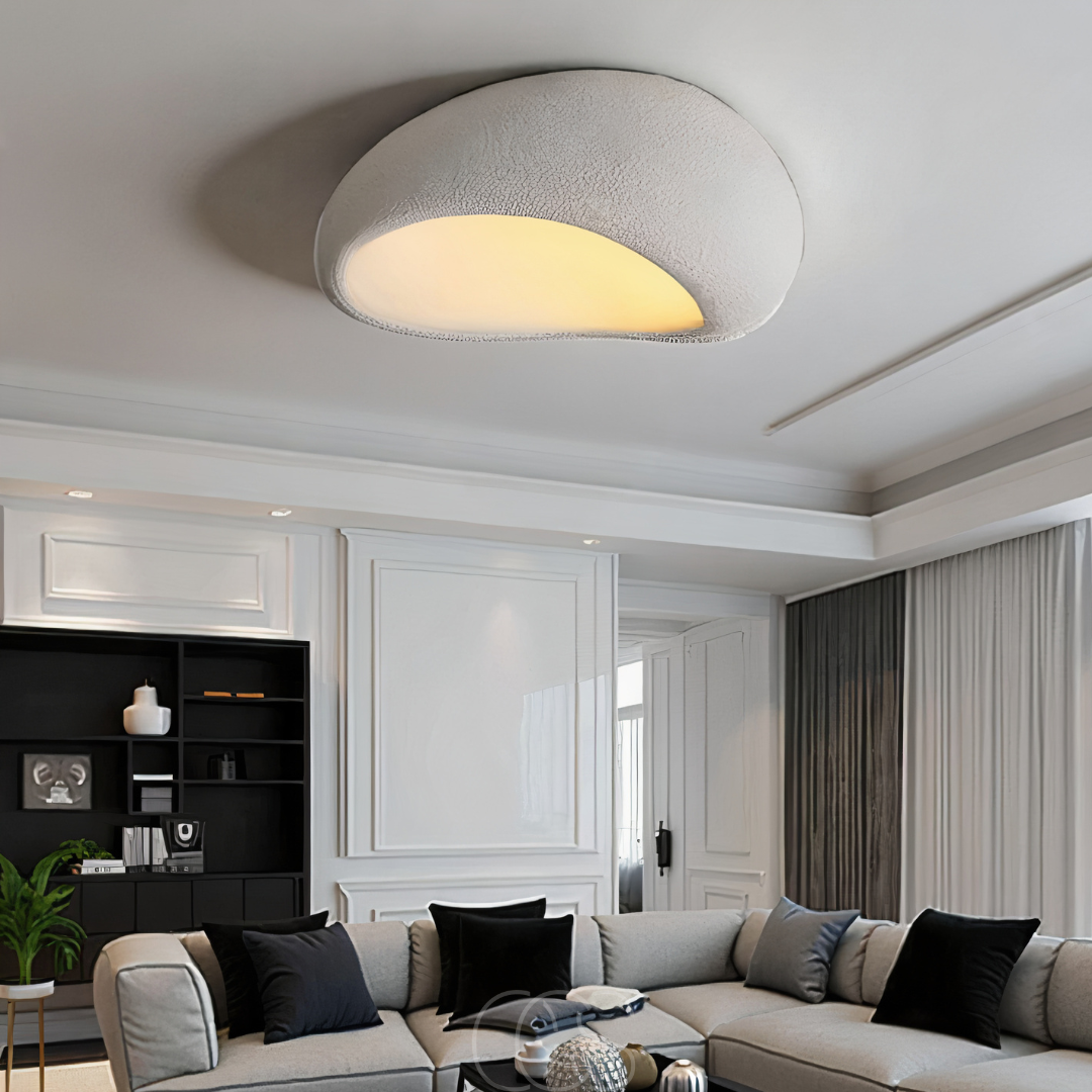 Opertsa - Wabi-Sabi Fabric Ceiling Lamp - Polyform & Resin