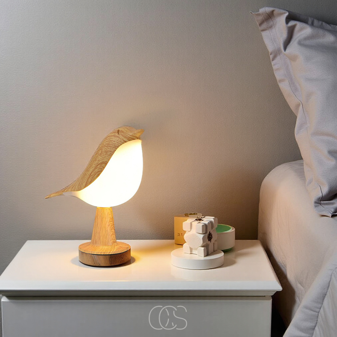 Opertsa - Wooden Bird Lamp - Wireless Table Lamp with Warm Light