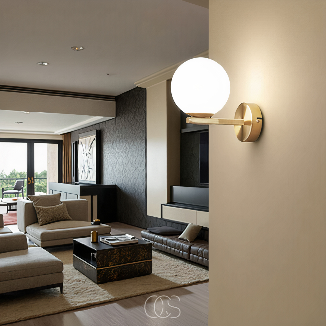 Opertsa - wall lamp with white globe