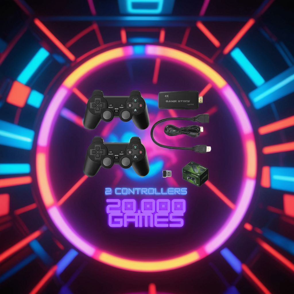 PixelDrive 64gb: Original con 2 controladores - Más de 20.000 juegos desde Mario hasta Pokémon