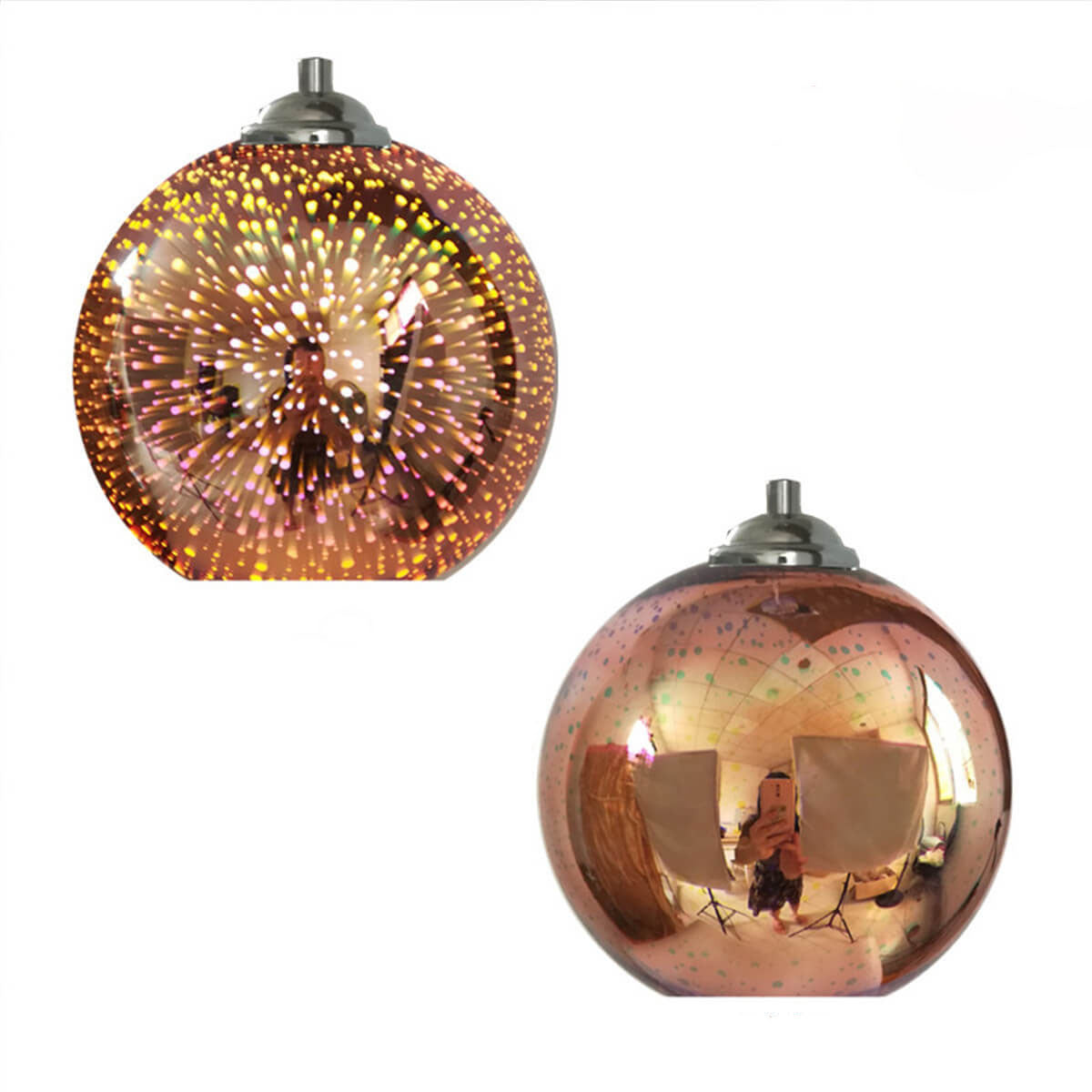 Modern Creative 3D Colorful Magical Glass 1-Light Dome Pendant Light lamp