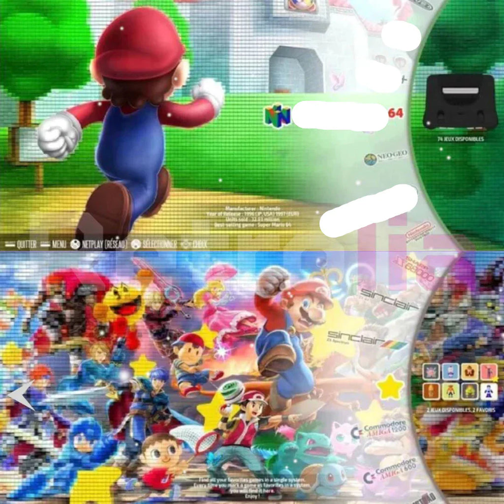 PixelDrive 64gb: Original con 2 controladores - Más de 20.000 juegos desde Mario hasta Pokémon