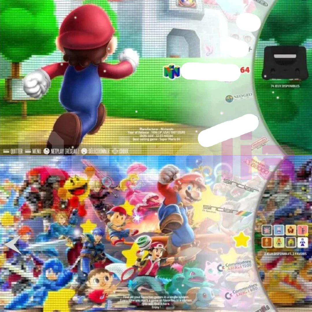 PixelDrive 64gb: Original con 2 controladores - Más de 20.000 juegos desde Mario hasta Pokémon