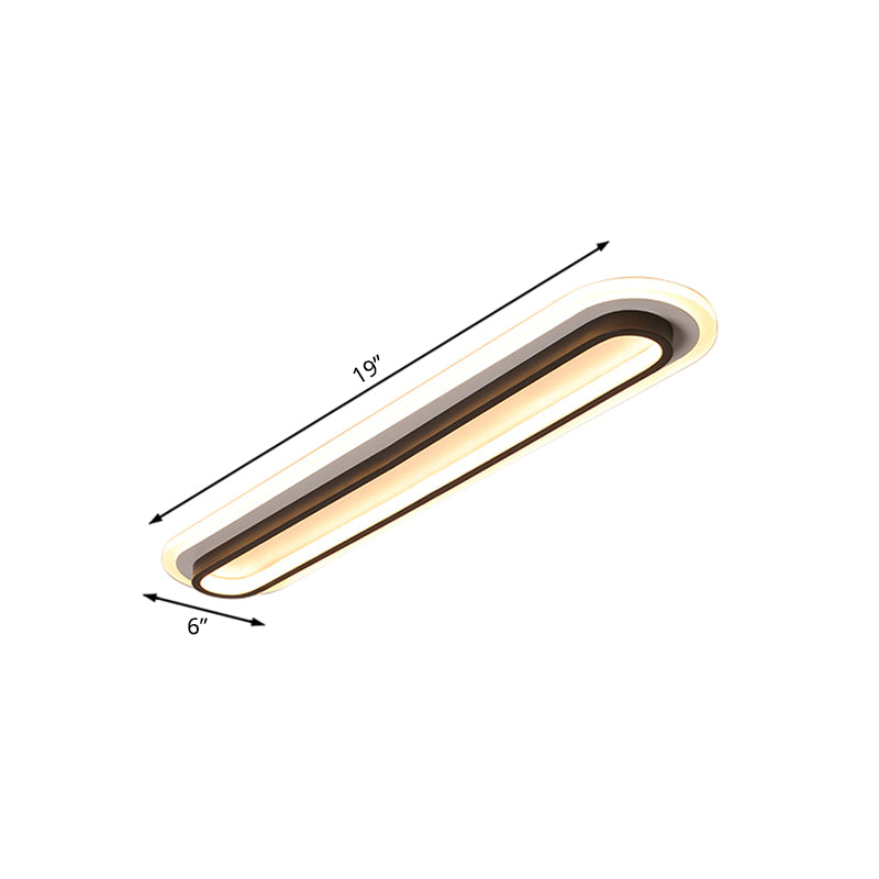 Lámpara de techo ovalada LED negra/blanca con difusor acrílico