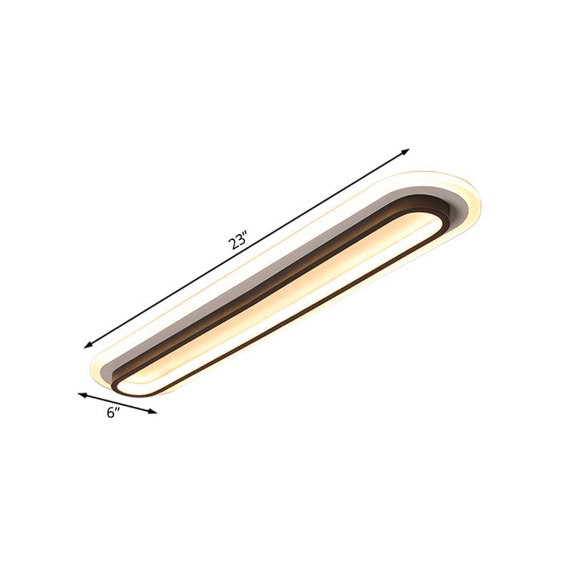 Lámpara de techo ovalada LED negra/blanca con difusor acrílico