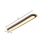 Lámpara de techo ovalada LED negra/blanca con difusor acrílico