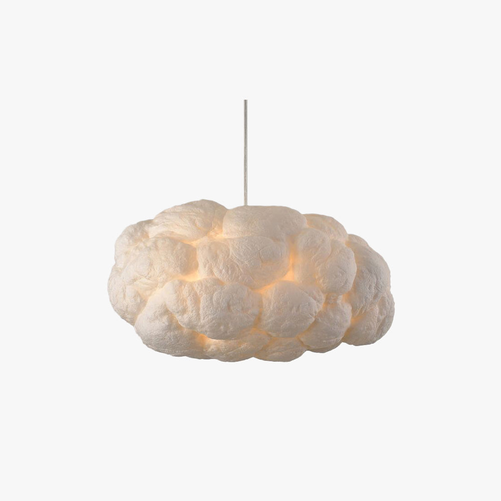 Lámpara colgante LED de nube de diseño Minori PVC/algodón blanco