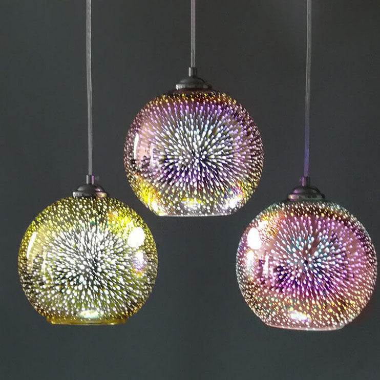Modern Creative 3D Colorful Magical Glass 1-Light Dome Pendant Light lamp