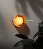 TML Ripple Modern Wall Sconce – IP65 Rated, Tempered Glass Shade, Indoor Wall Light with Touch Switch (E14 Bulb Included)