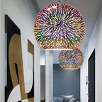 Modern Creative 3D Colorful Magical Glass 1-Light Dome Pendant Light lamp