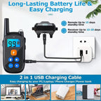 Collar eléctrico de choque anti-ladridos para entrenamiento de perros, obediencia, control remoto