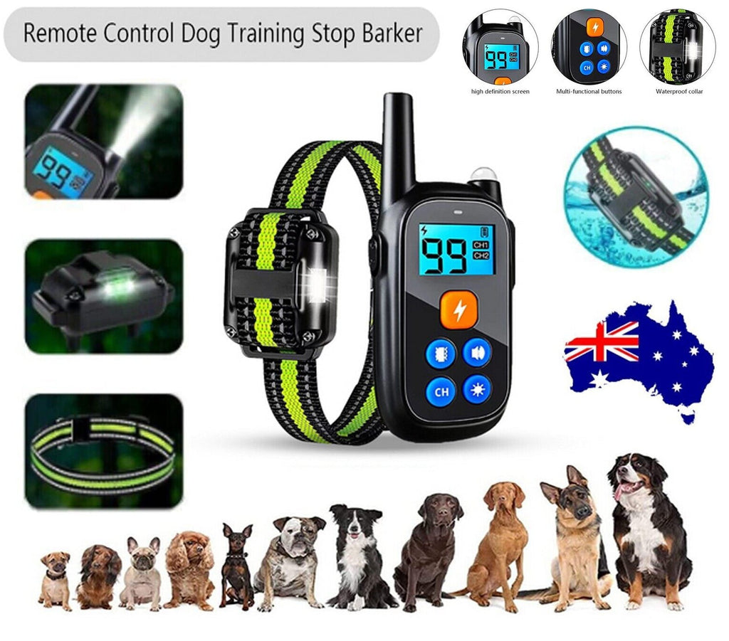 Collar eléctrico de choque anti-ladridos para entrenamiento de perros, obediencia, control remoto