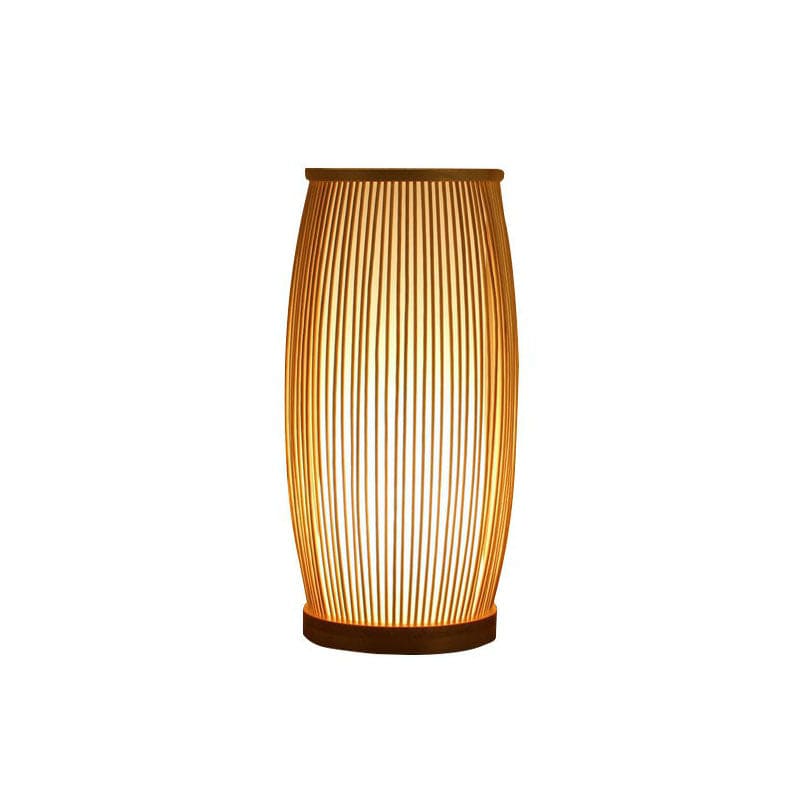 Bamboo Table Lamp - Rustic Natural Slat Design, Versatile Night Light & Desk Lamp for Home Decor
