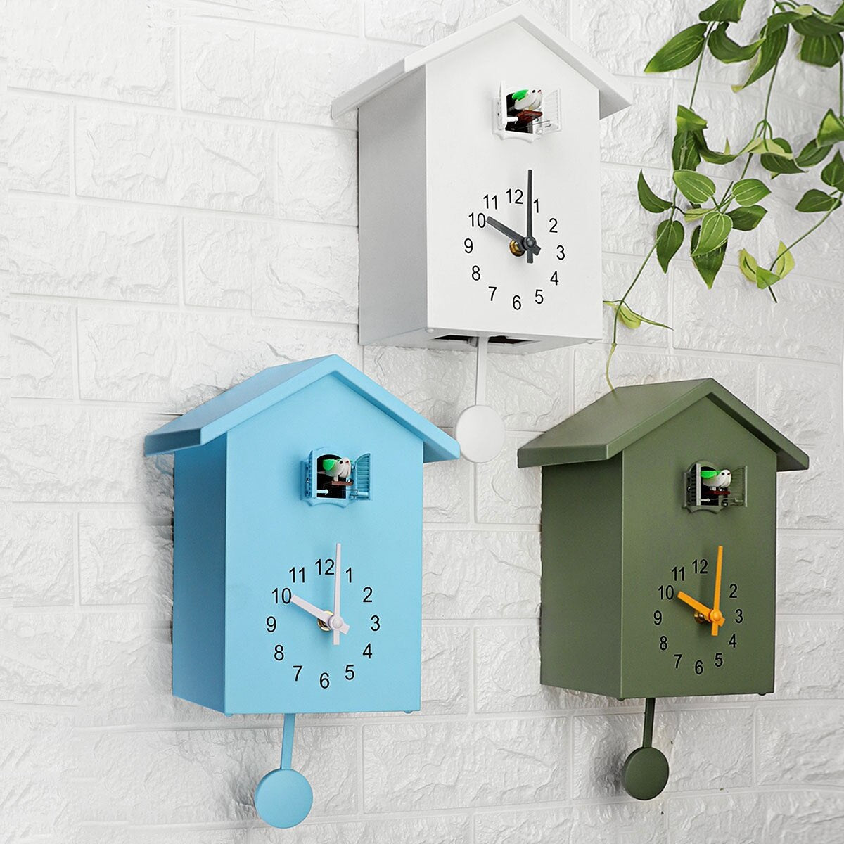 Classic Cuckoo Clock with Playful Sound – Traditional Decor in Blue, White, and Green