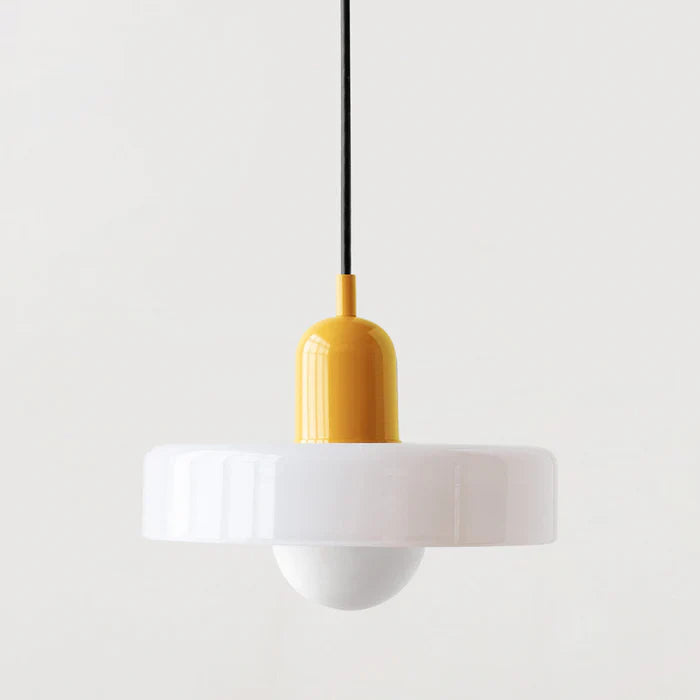 Colorful Glass Pendant Light with Adjustable Height – Modern Ceiling Fixture for Dining and Living Spaces