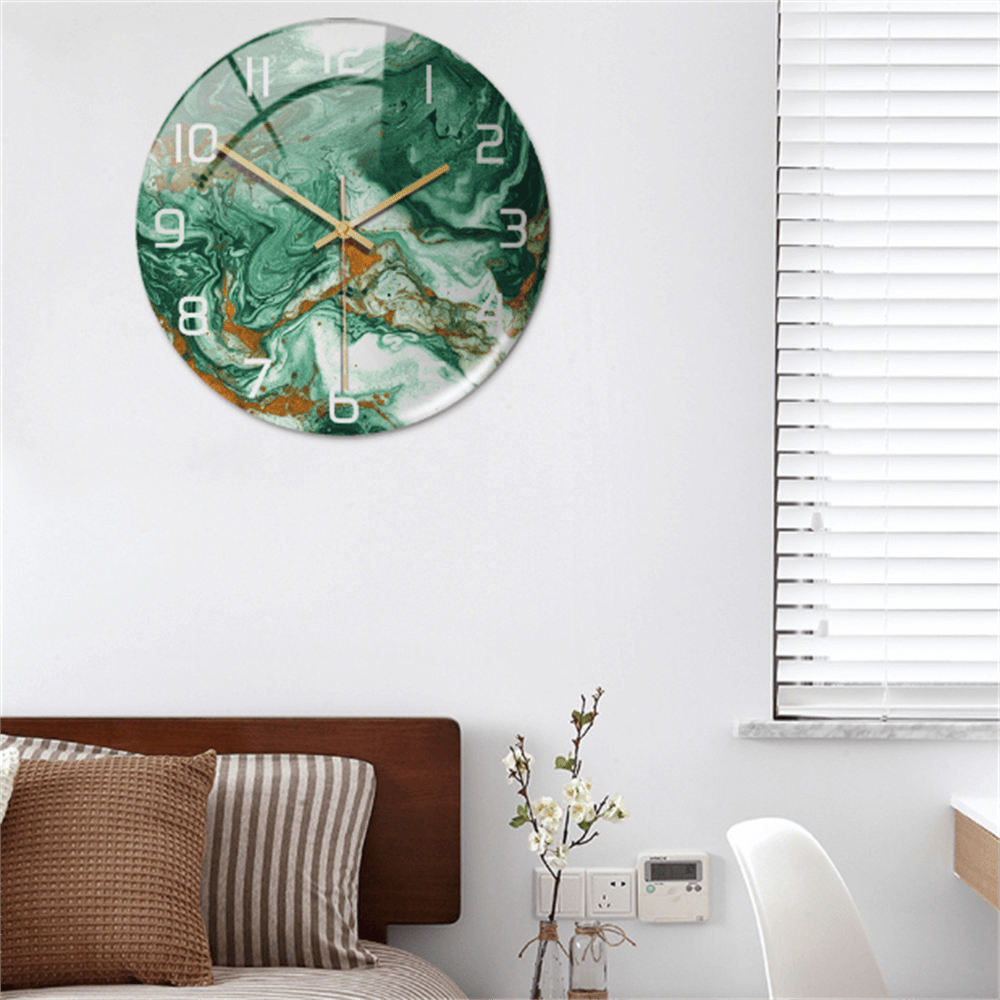 Colorful Marble Print Wall Clock with Silent Quartz Movement – 30 cm Diameter