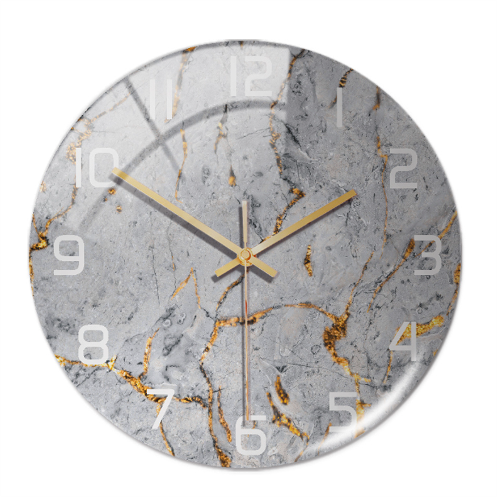 Colorful Marble Print Wall Clock with Silent Quartz Movement – 30 cm Diameter