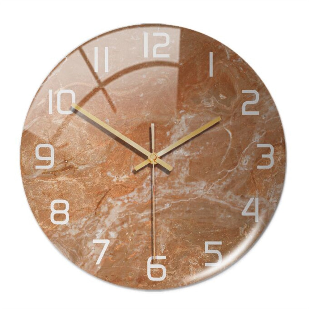 Colorful Marble Print Wall Clock with Silent Quartz Movement – 30 cm Diameter