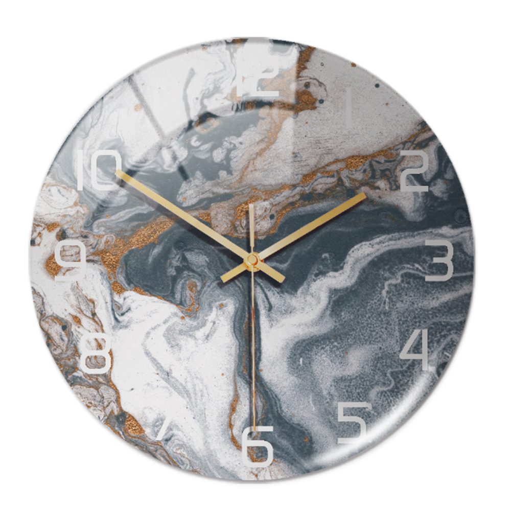 Colorful Marble Print Wall Clock with Silent Quartz Movement – 30 cm Diameter