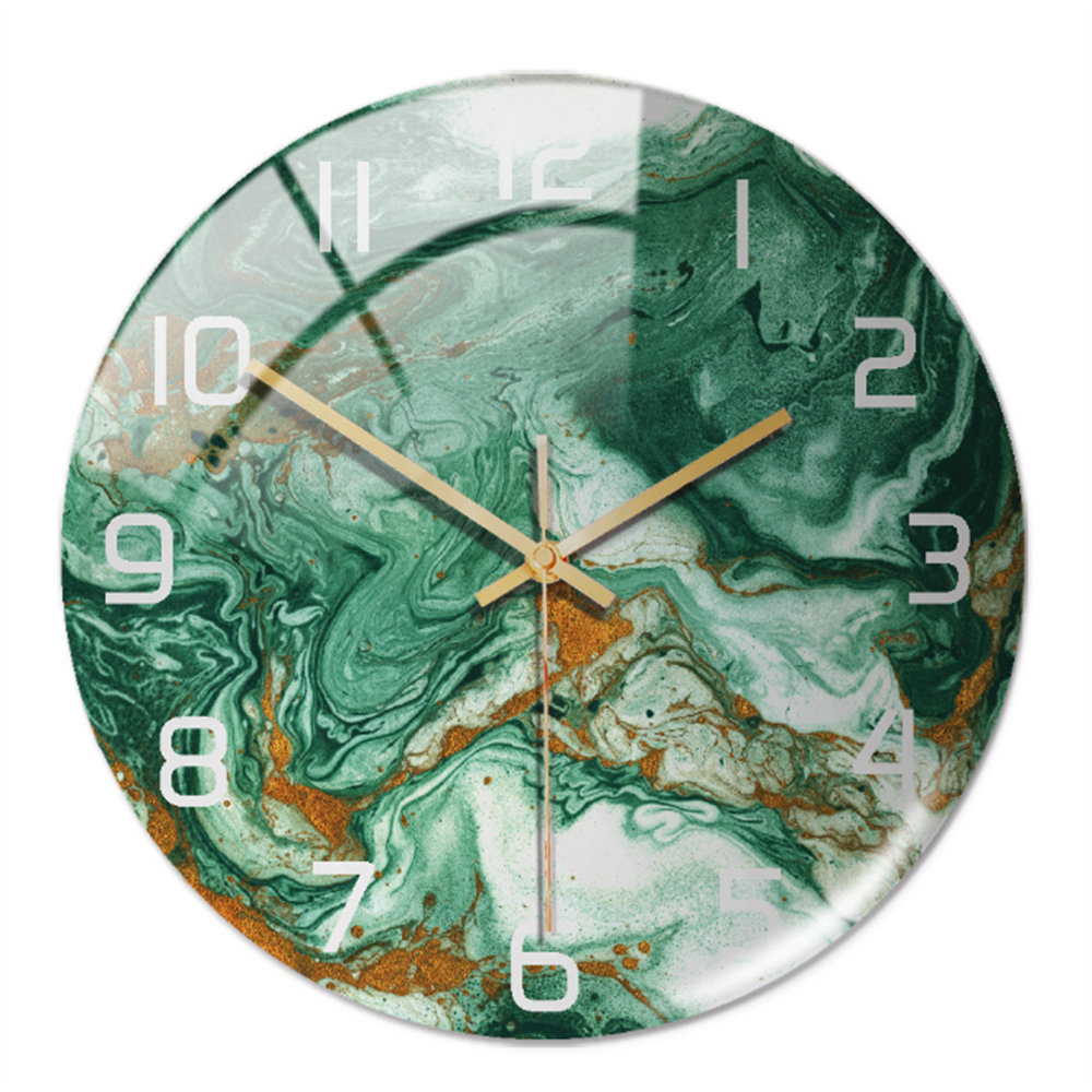 Colorful Marble Print Wall Clock with Silent Quartz Movement – 30 cm Diameter