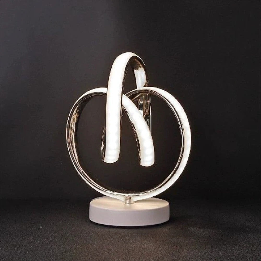 Curved LED Table Lamp – Modern Minimalist Bedside or Desk Lamp with Warm White Light