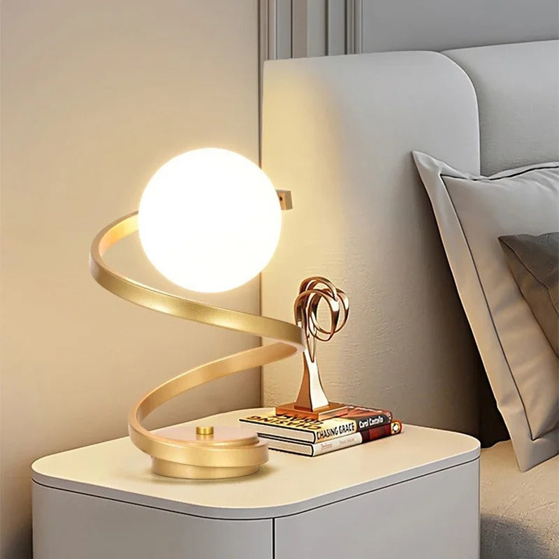 Dimmable Globe Table Lamp with Adjustable Brightness – Modern Bedside or Desk Lighting for Stylish Bedrooms