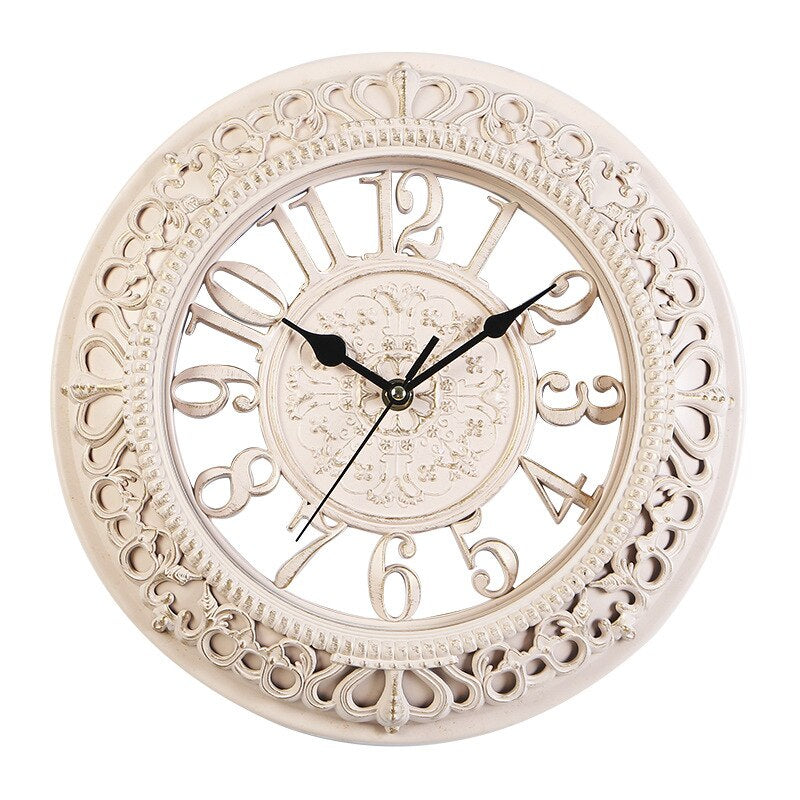 Elegant Antique Wall Clock with Metal Frame – Vintage Design, 40 cm Diameter