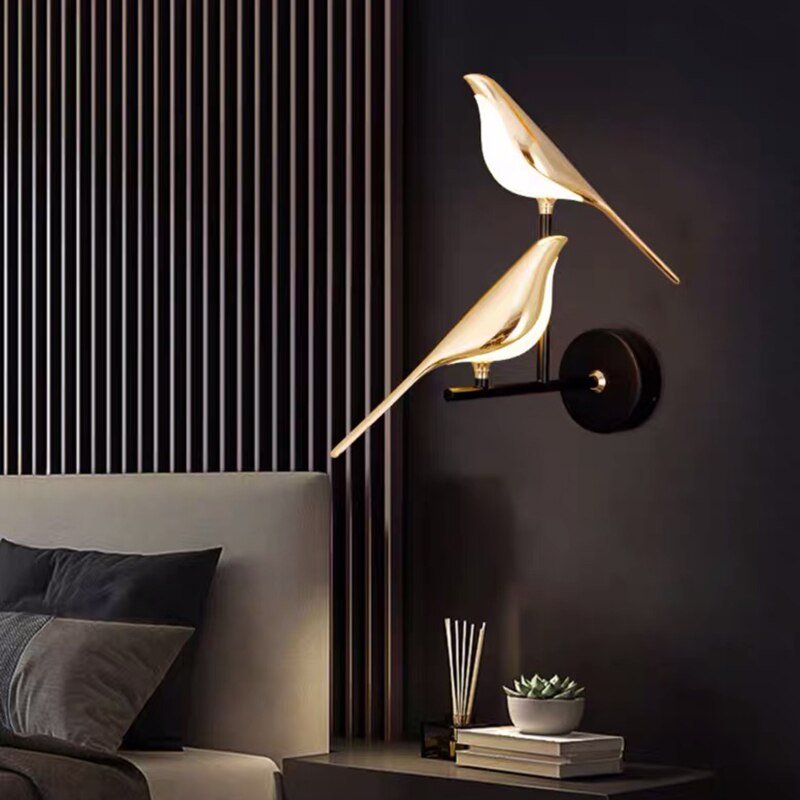 Elegant Bird-Shaped LED Wall Lamp with Dimmable Lighting and Adjustable Magnetic Feature