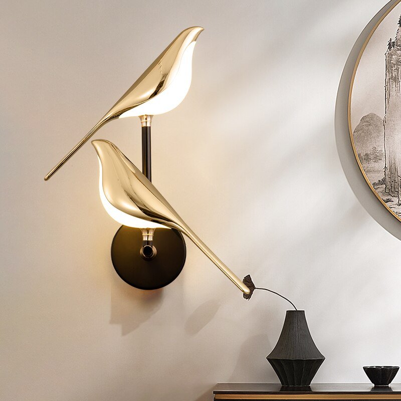Elegant Bird-Shaped LED Wall Lamp with Dimmable Lighting and Adjustable Magnetic Feature