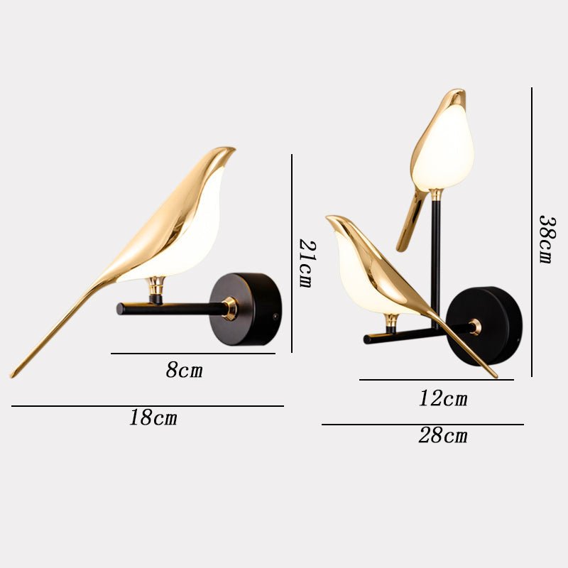 Elegant Bird-Shaped LED Wall Lamp with Dimmable Lighting and Adjustable Magnetic Feature