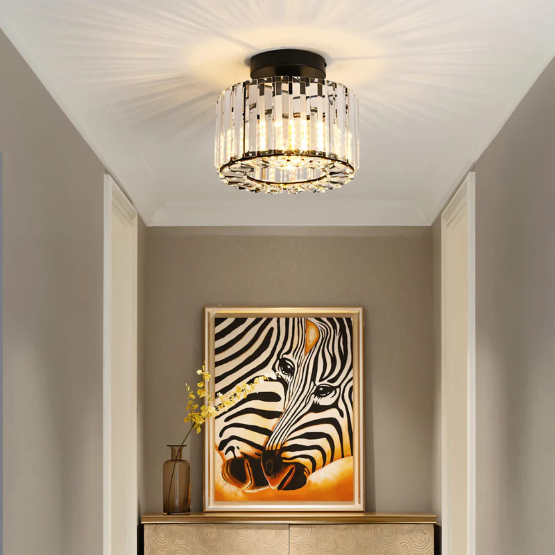 Elegant Crystal Ceiling Light Fixture – Modern LED Flush Mount Lamp for Living Room, Bedroom, and Kitchen