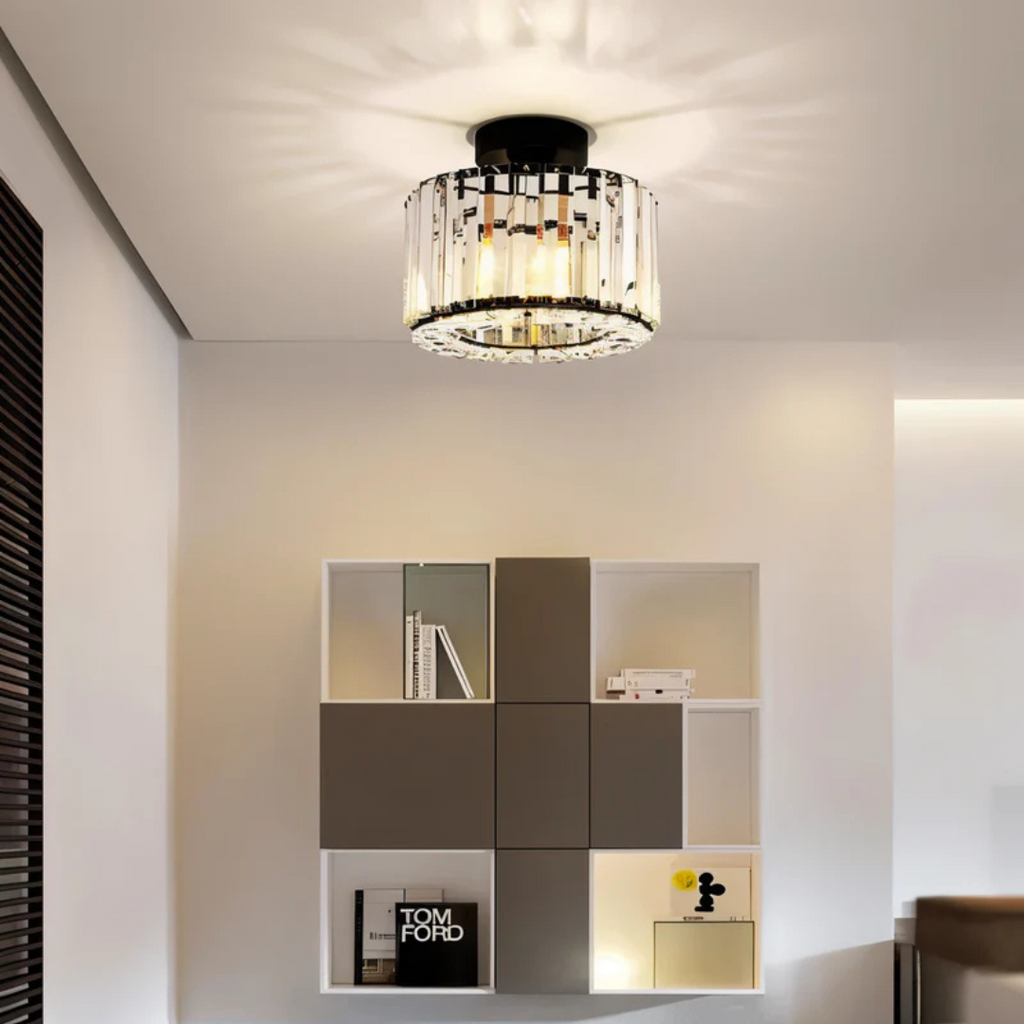 Elegant Crystal Ceiling Light Fixture – Modern LED Flush Mount Lamp for Living Room, Bedroom, and Kitchen
